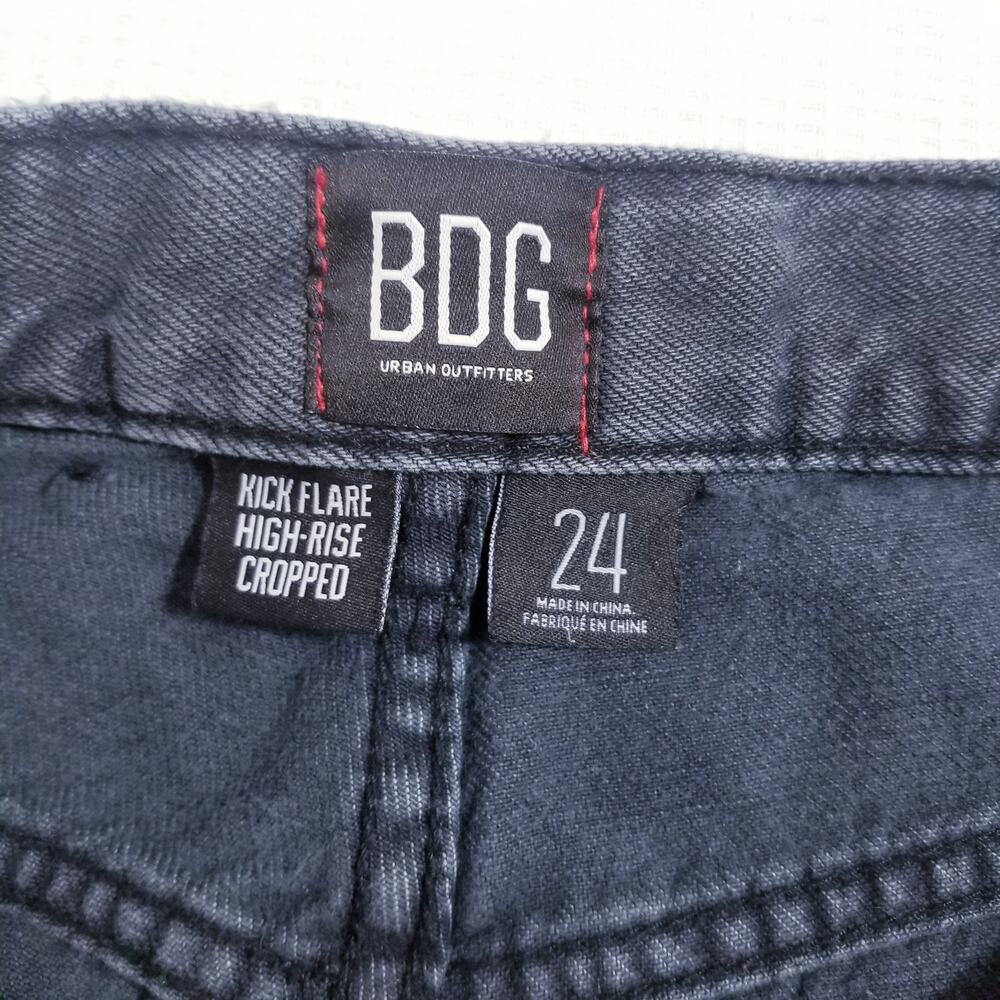 BDG Kick Flare High Rise Cropped Destroyed Ripped Jeans - Picture 9 of 12